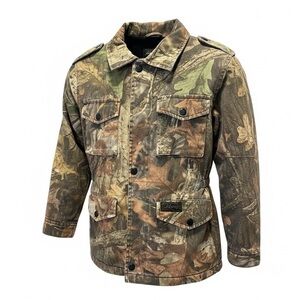 Vintage Liberty Child Boys Camo Jacket Full Zip Sherpa Lined - Size Small